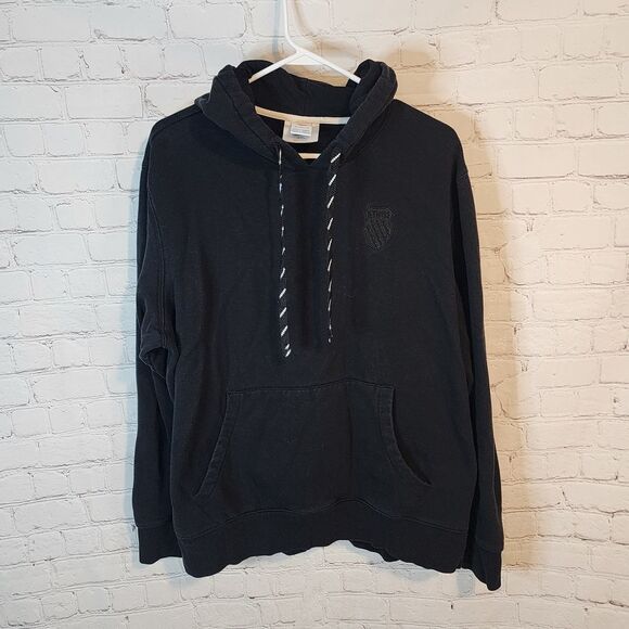 Men's K-Swiss Black Hoodie Sweatshirt Relaxed Fit, Size XL - Picture 1 of 5
